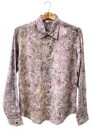 Shirt long sleeve batik print --purple flowers