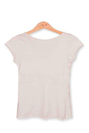 Tee V neck cap sleeve 100% cotton- back