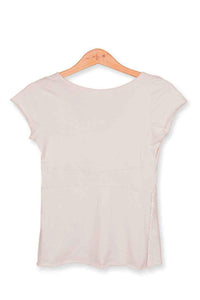 Tee V neck cap sleeve 100% cotton- back