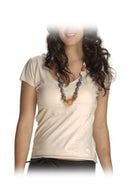 Tee V neck cap sleeve 100% cotton- knit