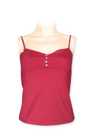 Tank-Top knit with spaghetti straps -cherry red