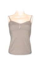 Tank-Top knit with spaghetti straps -beige