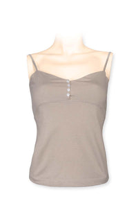 Tank-Top knit with spaghetti straps -beige