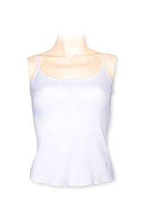 Spaghetti top -rib cotton -white
