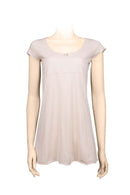 Tee scoop neck with decorative shells and cap sleeves