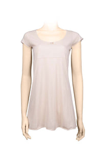 Tee scoop neck with decorative shells and cap sleeves