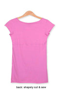 Tee scoop neck with decorative shells- back