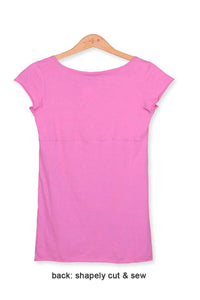 Tee scoop neck with decorative shells- back