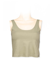 crop top cotton-spandex- khaki green