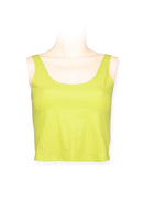 crop top cotton-spandex- lime green