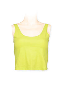 crop top cotton-spandex- lime green