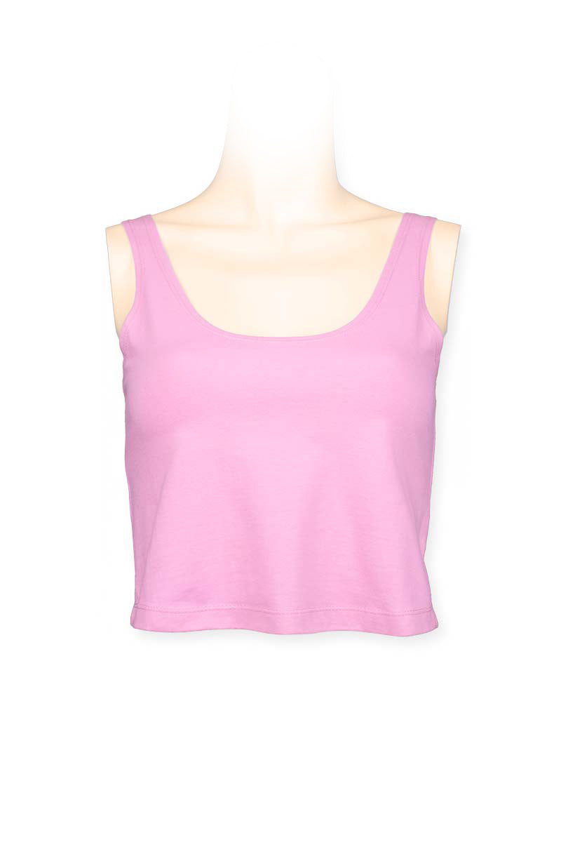 crop top cotton-spandex- light pink