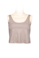 crop top cotton-spandex- mouse grey