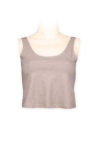 crop top cotton-spandex- mouse grey