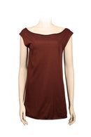 Fancy sleeveless Tee - hip long- choco