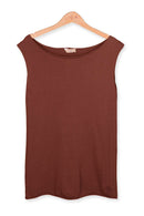 Fancy sleeveless Tee - hip long- front