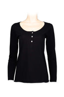 Scoop neck long sleeve Tee cotton jersey