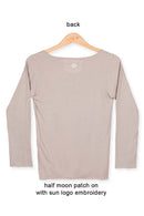 Scoop neck long sleeve Tee cotton- back