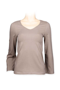 Tee 3/4 sleeve -cotton spandex jersey Beige