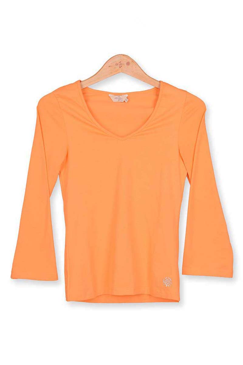 Tee 3/4 sleeve -cotton spandex jersey -front