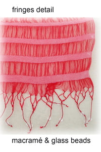Fancy organza stole -fringes detail-
