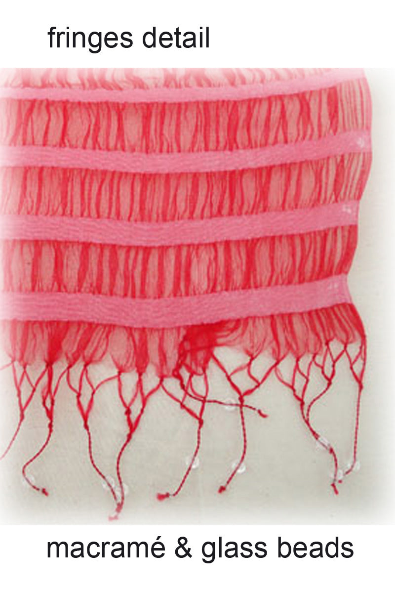 Fancy organza stole -fringes detail-