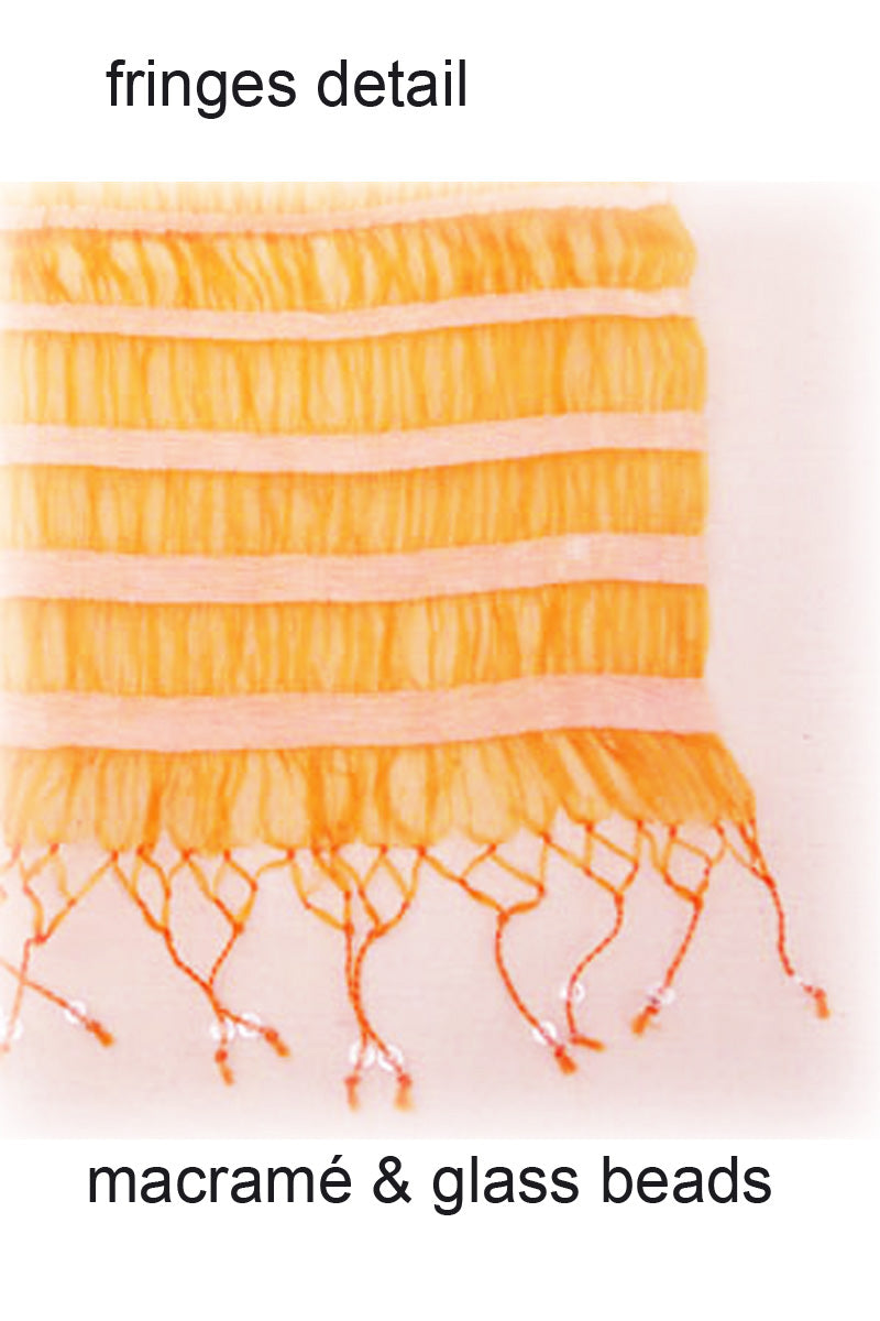 Fancy organza stole -fringe with beads
