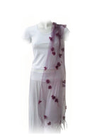Chiffon organza stole purple