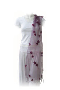 Chiffon organza stole purple