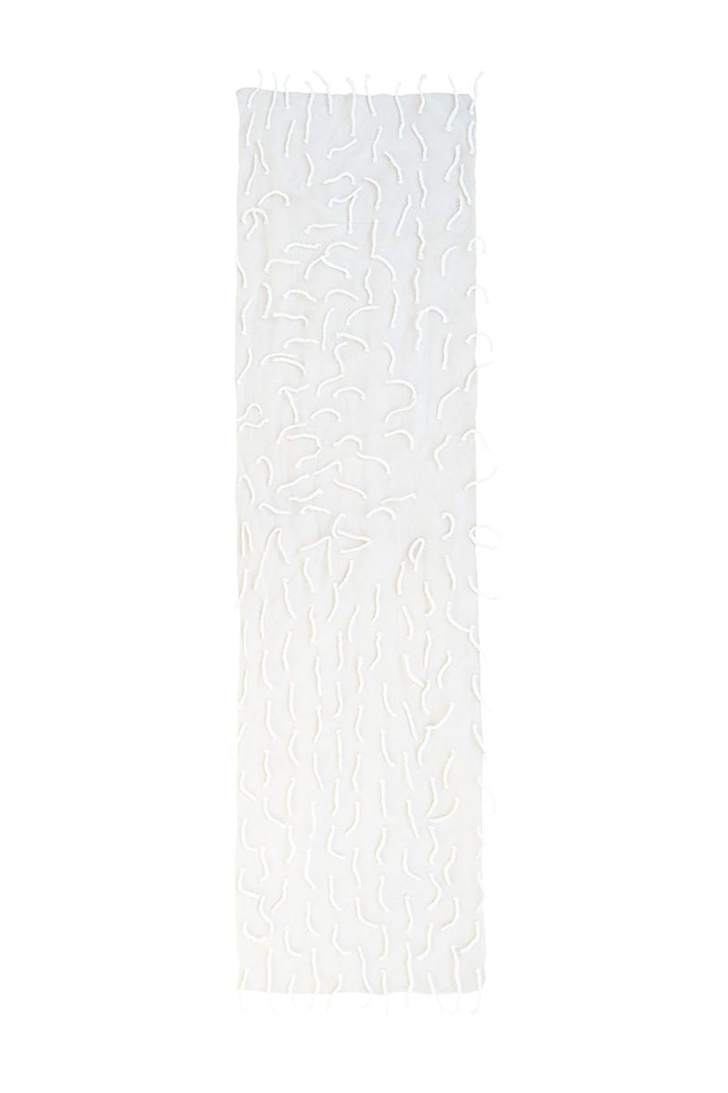White stole organza chenille