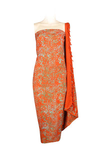 Wrap around Sarong Pagne Pareo Rayon Batik Orange
