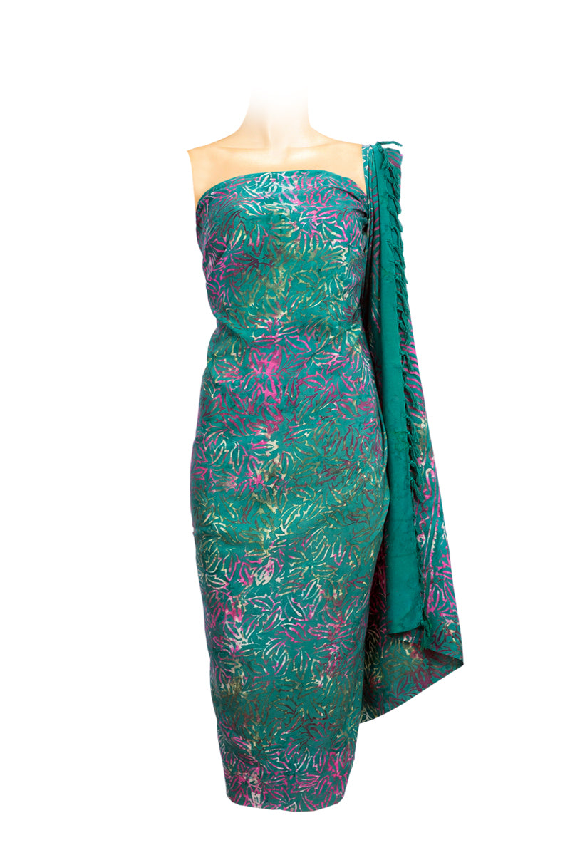 Wrap around Sarong Pagne Pareo Rayon Batik Green
