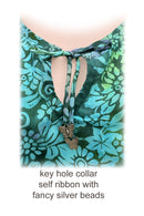 Batik Kaftan Silk Butterfly -collar details 