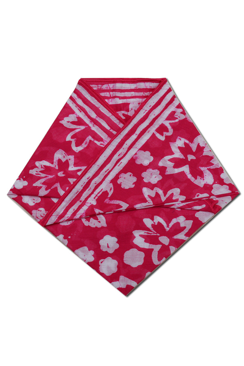 Pink colour cotton printed batik bandana