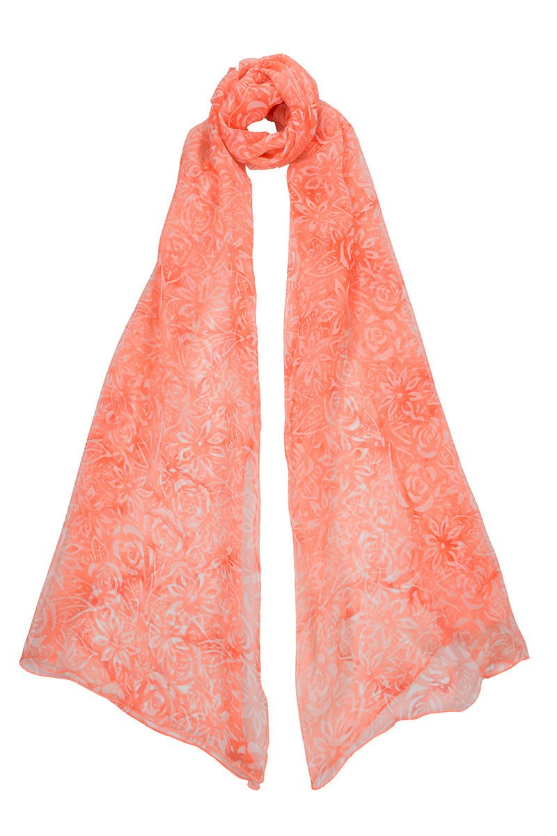 Orange Chiffon Silk Foggy For Women