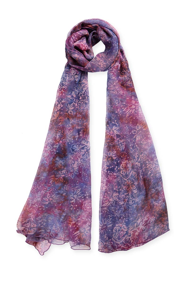 Chiffon Stole Batik Purple Mix