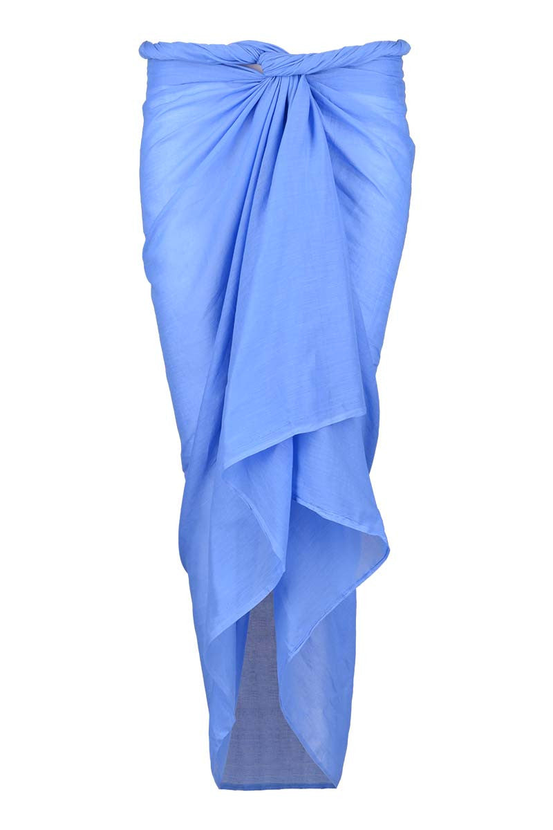 sarong cotton voile blue