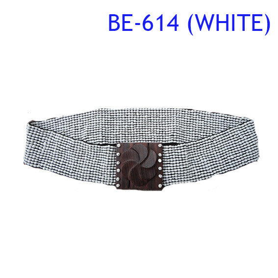 white belt glass beads