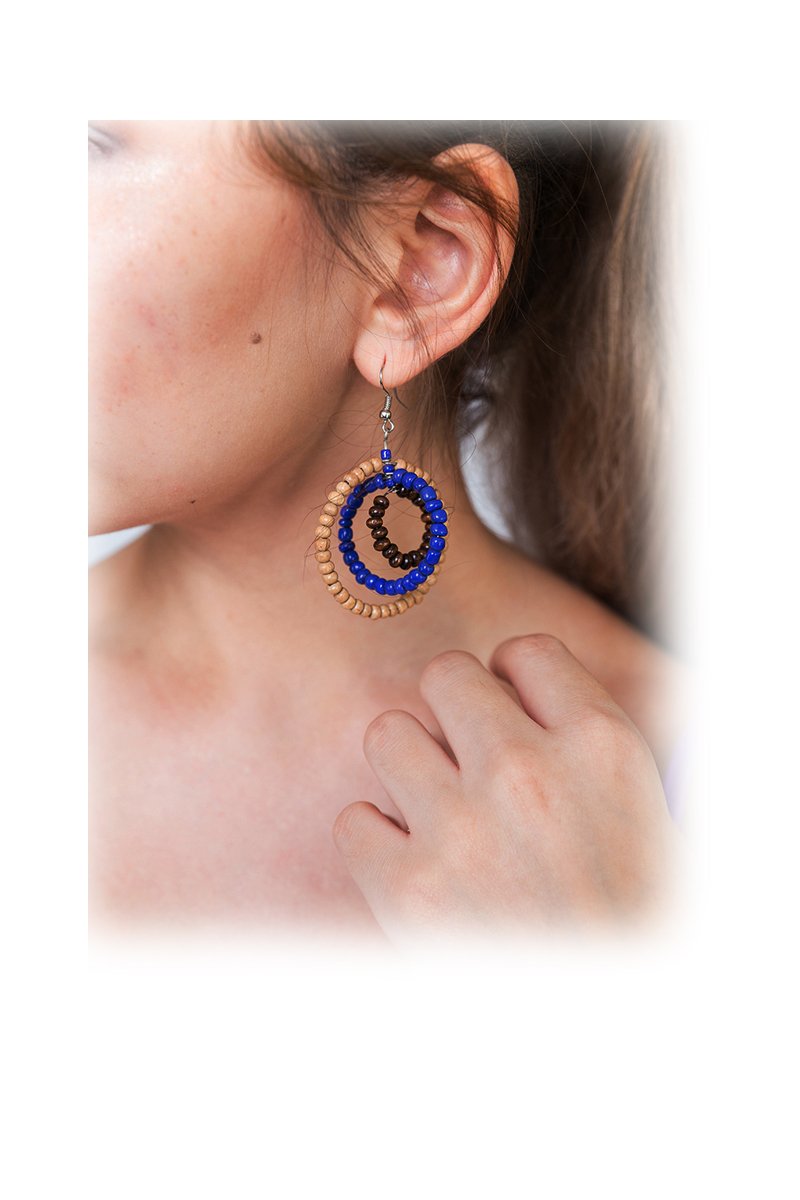 Earrings Circles Beads