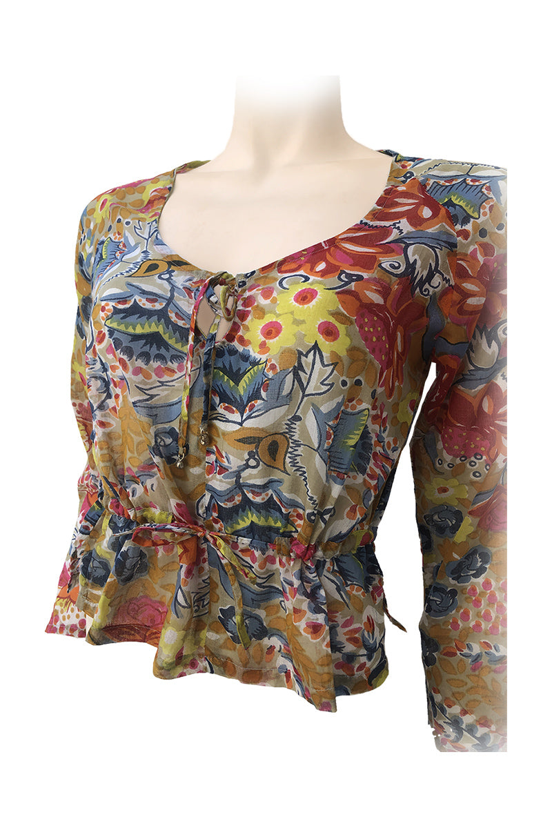 Cotton Blouse U neck