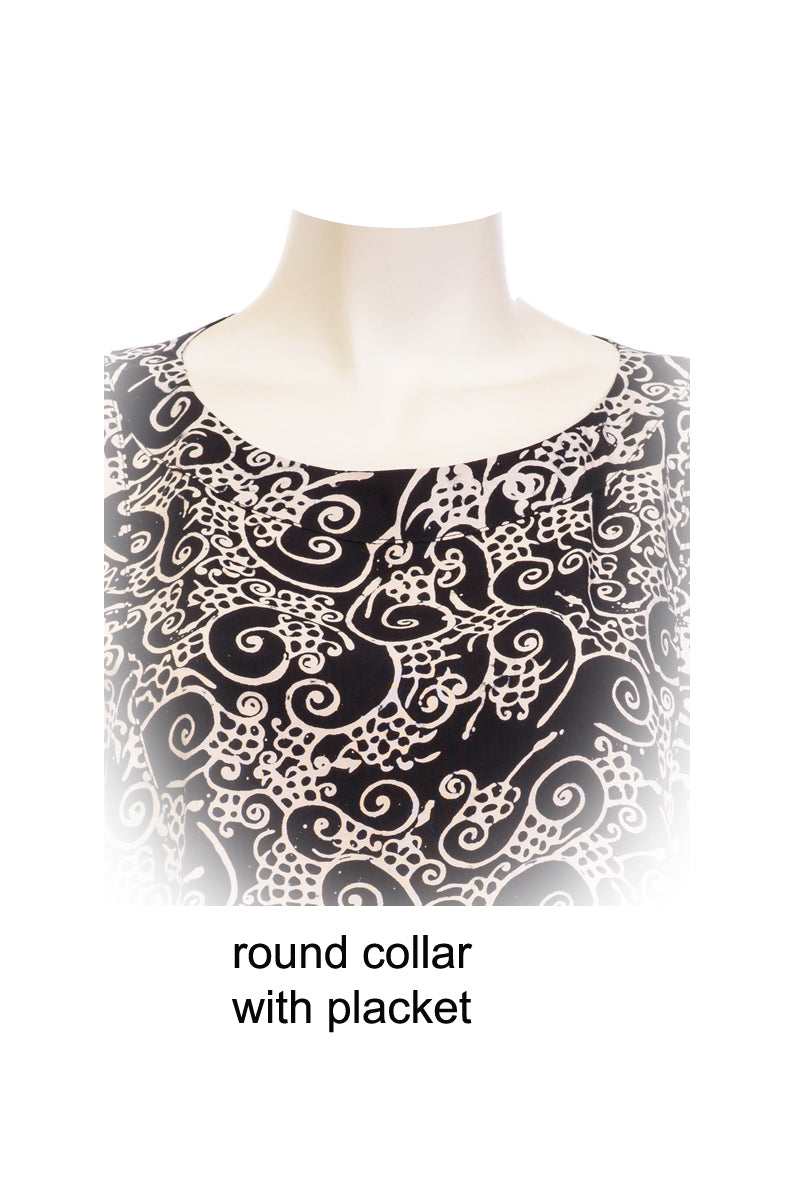 Round Neck Collar with Placket