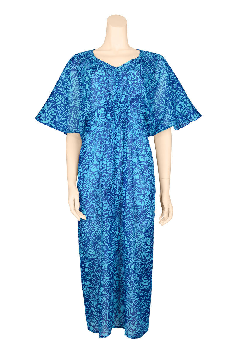 summer dress 3/4 cotton blue