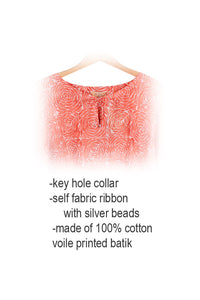 Key Hole Collar With Self Fabric Ribbon