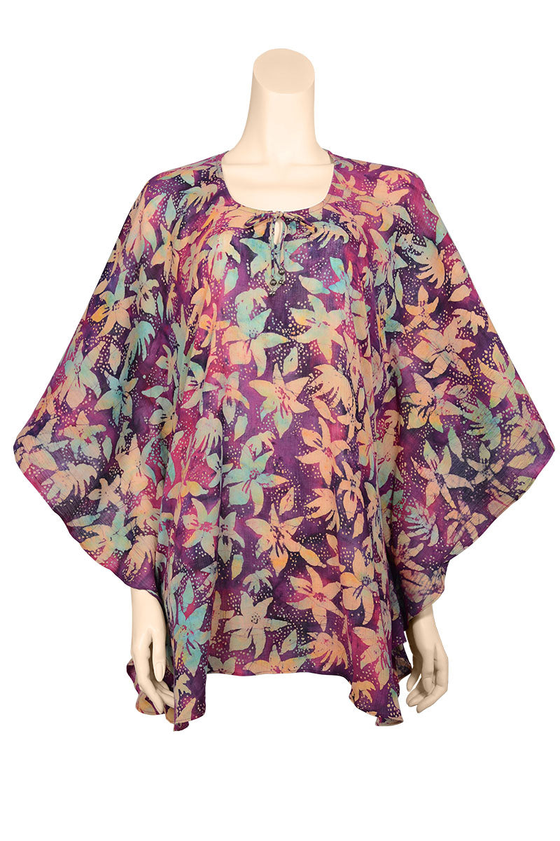 Kaftan Top With Orchid Print