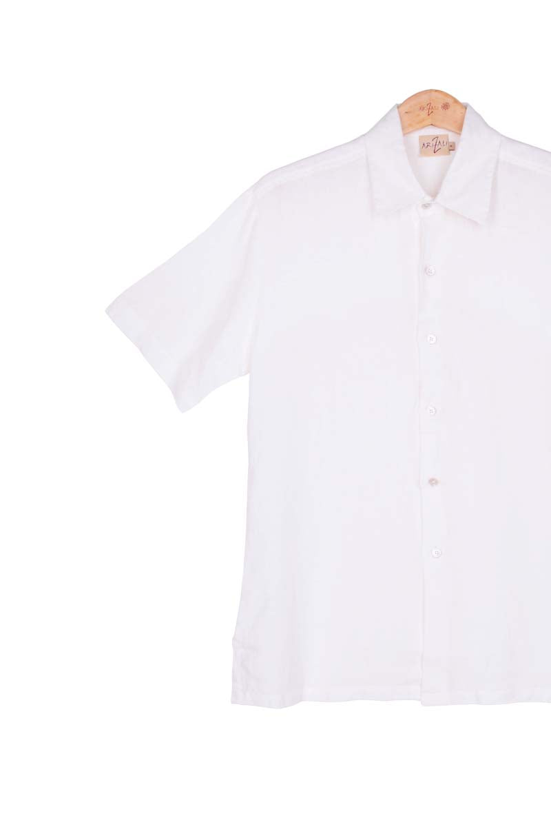 Men Shirt Linen Short Sleeves