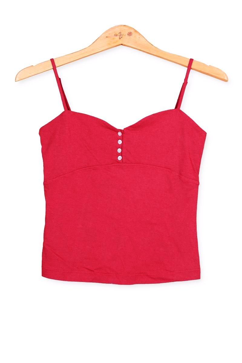 Tank Top Red Cotton Knit