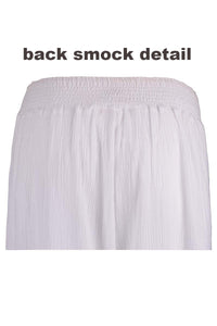 back detail for crinkled pants, elastic with gathers for pants