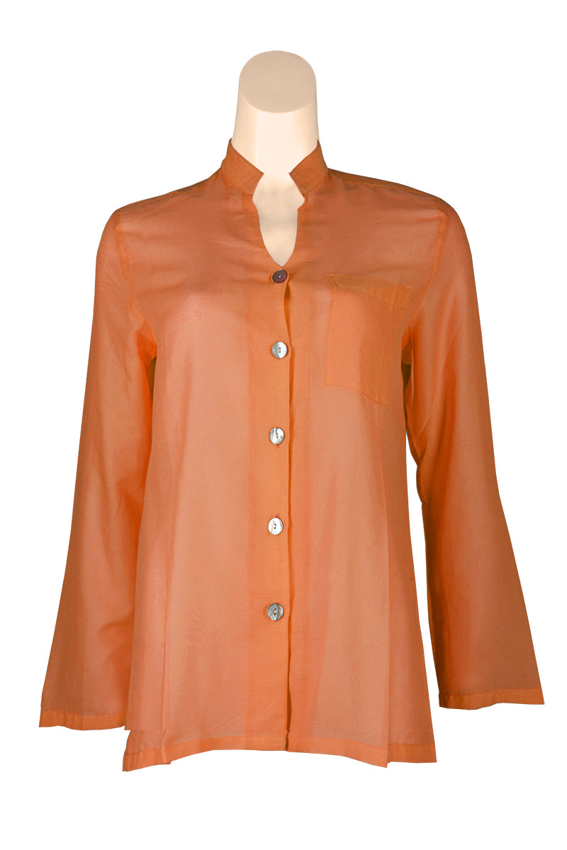 Orange Blouse with Buttons