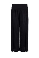 elastic waist black pants, high waist elastic pants, pants beachwear