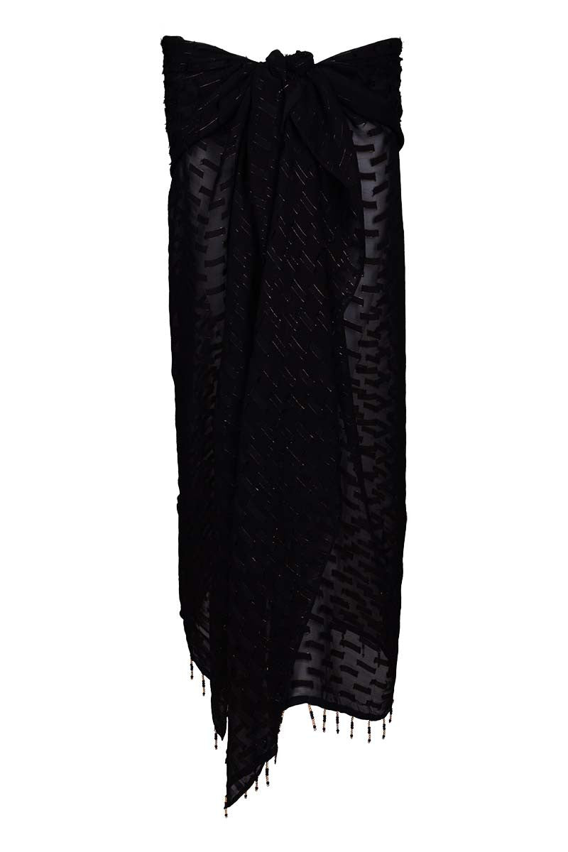 plain black sarong